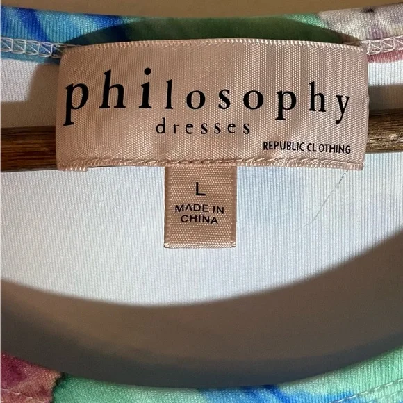 PHILOSOPHY Republic FloralSleeveless Jersey Dress Size Large - Picture 3 of 9